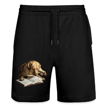 Livre de lecture de chien Labrador Retriever - Short de jogging bio TRAINER Stanley/Stella unisexe - noir - Devant - Nik (191cm) & Marisol (170cm)