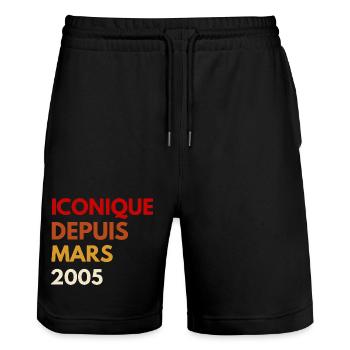 Iconique depuis mars 2005 – Style rétro vintage - Short de jogging bio TRAINER Stanley/Stella unisexe - noir - Devant - Nik (191cm) & Marisol (170cm)