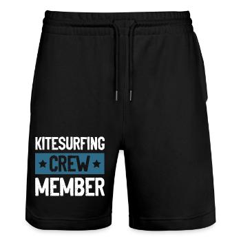 Kitesurfing Crew - Stanley/Stella Unisex Bio Joggingshorts Trainer  - Schwarz - Vorne - Nik (191cm) & Marisol (170cm)