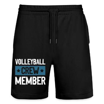 Équipe de volley-ball - Short de jogging bio TRAINER Stanley/Stella unisexe - noir - Devant - Nik (191cm) & Marisol (170cm)