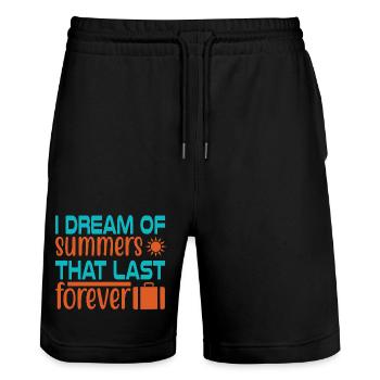 Dream of summer forever - Stanley/Stella Unisex Bio Joggingshorts Trainer  - Schwarz - Vorne - Nik (191cm) & Marisol (170cm)