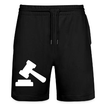 Avocat Droit Droit Avocat Balance Droit Judiciaire - Short de jogging bio TRAINER Stanley/Stella unisexe - noir - Devant - Nik (191cm) & Marisol (170cm)