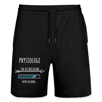 Physiologe Ausbildung Medizinstudium Arzt Medizin  - Stanley/Stella Unisex Bio Joggingshorts Trainer  - Schwarz - Vorne - Nik (191cm) & Marisol (170cm)