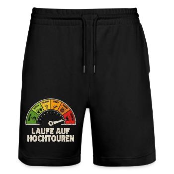 Alkohol Pegel Legende Lustiger Party Spruch - Stanley/Stella Unisex Bio Joggingshorts Trainer  - Schwarz - Vorne - Nik (191cm) & Marisol (170cm)