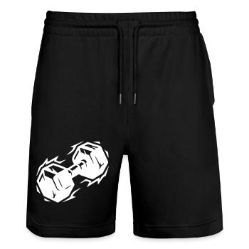 Dumbbell icon - Stanley/Stella Trainer Unisex Organic Jogging Shorts - black - Front - Nik (191cm) & Marisol (170cm)