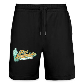 Fort Lauderdale Retro Unter der Sonne - Stanley/Stella Unisex Bio Joggingshorts Trainer  - Schwarz - Vorne - Nik (191cm) & Marisol (170cm)