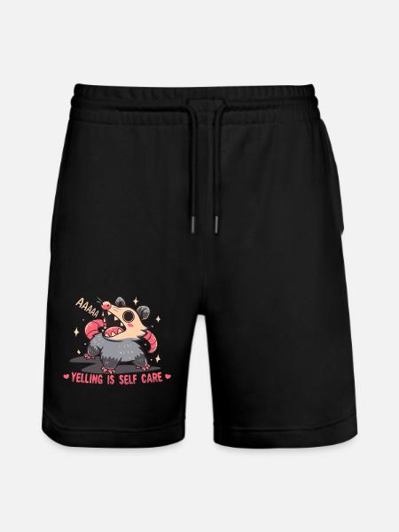 Yelling is Self Care - Stanley/Stella Trainer Unisex Organic Jogging Shorts - black