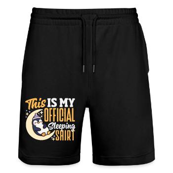 Cute Penguin - Gift for Penguin Lover - Stanley/Stella Trainer Unisex Organic Jogging Shorts - black - Front - Nik (191cm) & Marisol (170cm)