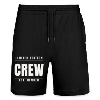 Événement du personnel de l’équipe Édition Limitée Badge Est Crew - Short de jogging bio TRAINER Stanley/Stella unisexe - noir - Devant - Nik (191cm) & Marisol (170cm)