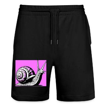 Escargot - Short de jogging bio TRAINER Stanley/Stella unisexe - noir - Devant - Nik (191cm) & Marisol (170cm)