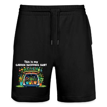 Funny gardening fun mothers - Stanley/Stella Trainer Unisex Organic Jogging Shorts - black - Front - Nik (191cm) & Marisol (170cm)