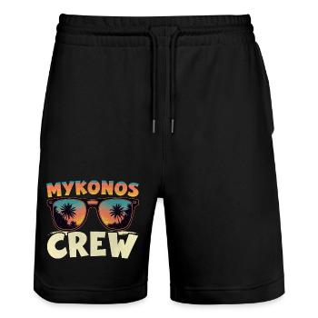 Mykonos Crew - Stanley/Stella Unisex Bio Joggingshorts Trainer  - Schwarz - Vorne - Nik (191cm) & Marisol (170cm)