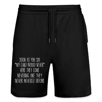 Lustige Eltern Mama Witz Papa Witz Humor - Stanley/Stella Unisex Bio Joggingshorts Trainer  - Schwarz - Vorne - Nik (191cm) & Marisol (170cm)