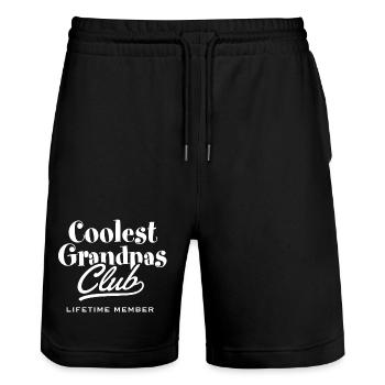 Coolest Grandpas Club - Stanley/Stella Unisex Bio Joggingshorts Trainer  - Schwarz - Vorne - Nik (191cm) & Marisol (170cm)