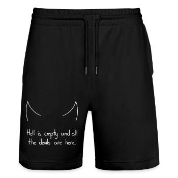 Hell Is Empty And All The Devils Are Here, White - Stanley/Stella Trainer Unisex Organic Jogging Shorts - black - Front - Nik (191cm) & Marisol (170cm)