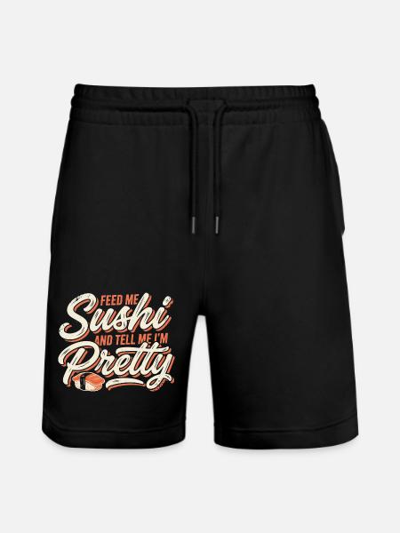 Füttere mich Sushi Pretty - Stanley/Stella Unisex Bio Joggingshorts Trainer - Schwarz