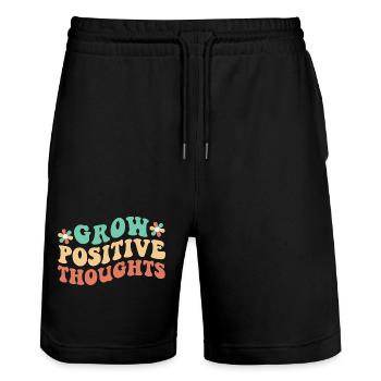 Positive Gedanken entwickeln - Stanley/Stella Unisex Bio Joggingshorts Trainer  - Schwarz - Vorne - Nik (191cm) & Marisol (170cm)