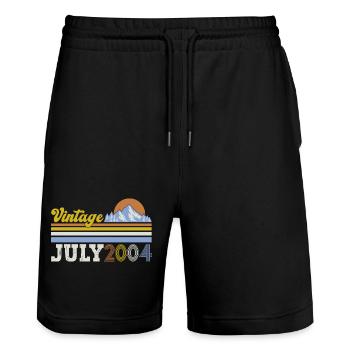 20th Birthday Original July 2004 Vintage 2004 - Stanley/Stella Trainer Unisex Organic Jogging Shorts - black - Front - Nik (191cm) & Marisol (170cm)