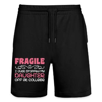 Ich habe gerade meine Tochter am College abgesetzt, um Mama abzusetzen - Stanley/Stella Unisex Bio Joggingshorts Trainer  - Schwarz - Vorne - Nik (191cm) & Marisol (170cm)