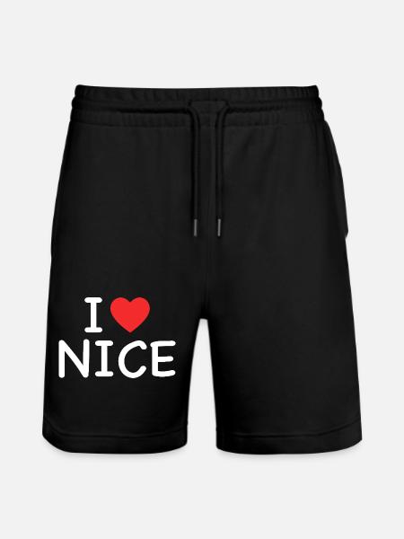 I Love Nice - J'aime Nice - Stanley/Stella Trainer Unisex Organic Jogging Shorts - black