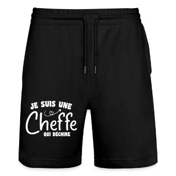 I'm a rocking chef - Stanley/Stella Trainer Unisex Organic Jogging Shorts - black - Front - Nik (191cm) & Marisol (170cm)
