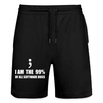 Informatiker, Programmierer - Stanley/Stella Unisex Bio Joggingshorts Trainer  - Schwarz - Vorne - Nik (191cm) & Marisol (170cm)