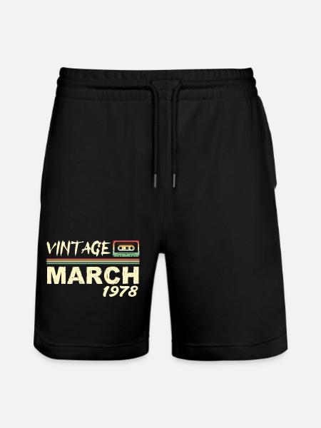 Mars 1978 - March 1978 - Stanley/Stella Trainer Unisex Organic Jogging Shorts - black