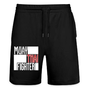 Combattant de Muay Thai - Short de jogging bio TRAINER Stanley/Stella unisexe - noir - Devant - Nik (191cm) & Marisol (170cm)