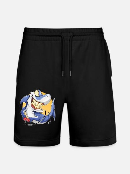 Gaming Gamer Shark - Stanley/Stella Trainer Unisex Organic Jogging Shorts - black