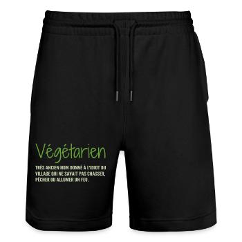 Définition Végétarien Humour - Short de jogging bio TRAINER Stanley/Stella unisexe - noir - Devant - Nik (191cm) & Marisol (170cm)