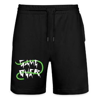 Game over - Stanley/Stella Trainer Unisex Organic Jogging Shorts - black - Front - Nik (191cm) & Marisol (170cm)