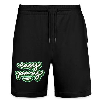 Easy Peasy - Stanley/Stella Trainer Unisex Organic Jogging Shorts - black - Front - Nik (191cm) & Marisol (170cm)