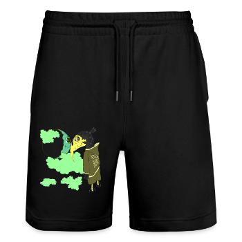 JAMAIS PLUS - Short de jogging bio TRAINER Stanley/Stella unisexe - noir - Devant - Nik (191cm) & Marisol (170cm)