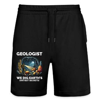Geologe: Die verborgenen Wunder der Erde erforschen - Stanley/Stella Unisex Bio Joggingshorts Trainer  - Schwarz - Vorne - Nik (191cm) & Marisol (170cm)