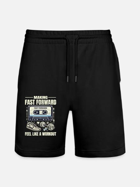 Retro 80-talls treningskassett-tape Fitness-trening - Stanley/Stella Trainer økologisk unisex-løpeshorts - svart