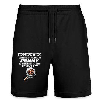 Accountant Accounting Bookkeeping Finance Funny - Stanley/Stella Trainer Unisex Organic Jogging Shorts - black - Front - Nik (191cm) & Marisol (170cm)