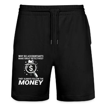 Accountant Accounting Bookkeeping Finance Funny - Stanley/Stella Trainer Unisex Organic Jogging Shorts - black - Front - Nik (191cm) & Marisol (170cm)