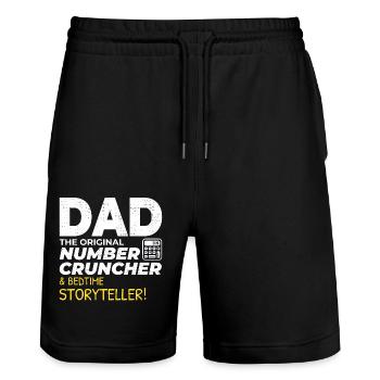 Comptable Papa Comptabilité Finance Financier Drôle - Short de jogging bio TRAINER Stanley/Stella unisexe - noir - Devant - Nik (191cm) & Marisol (170cm)