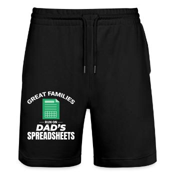 Accountant Dad Accounting Finance Financial Funny - Stanley/Stella Trainer Unisex Organic Jogging Shorts - black - Front - Nik (191cm) & Marisol (170cm)