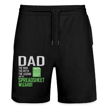 Accountant Dad Accounting Finance Financial Funny - Stanley/Stella Trainer Unisex Organic Jogging Shorts - black - Front - Nik (191cm) & Marisol (170cm)