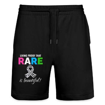 Bewusstsein für seltene Krankheiten Selten ist schön - Stanley/Stella Unisex Bio Joggingshorts Trainer  - Schwarz - Vorne - Nik (191cm) & Marisol (170cm)