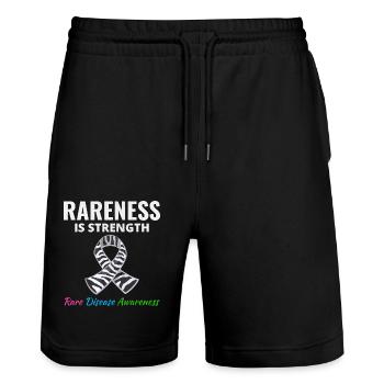 La sensibilisation aux maladies rares fait la force de la rareté - Short de jogging bio TRAINER Stanley/Stella unisexe - noir - Devant - Nik (191cm) & Marisol (170cm)
