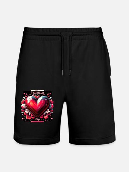 Valentine's Heart Gloss Charm - Stanley/Stella Trainer Unisex Organic Jogging Shorts - black