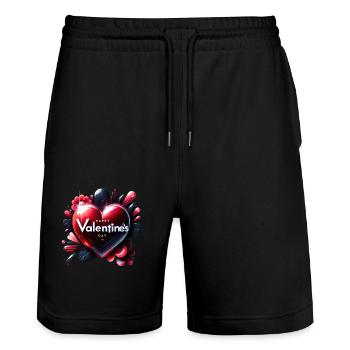 Love's Vibrant Pulse - Stanley/Stella Trainer Unisex Organic Jogging Shorts - black - Front - Nik (191cm) & Marisol (170cm)