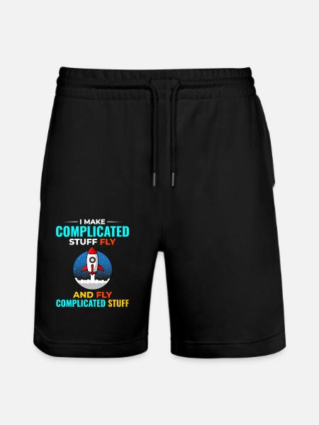 Aerospace Engineer Astronautical Rocket Scientist - Stanley/Stella Trainer Unisex Organic Jogging Shorts - black