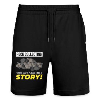 Rock Hound Sammeln Sammler Geologie Geologe - Stanley/Stella Unisex Bio Joggingshorts Trainer  - Schwarz - Vorne - Nik (191cm) & Marisol (170cm)