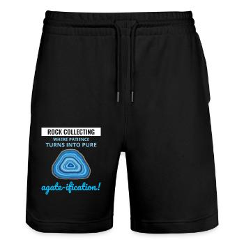 Rock Hound Sammeln Sammler Geologie Geologe - Stanley/Stella Unisex Bio Joggingshorts Trainer  - Schwarz - Vorne - Nik (191cm) & Marisol (170cm)