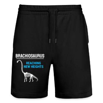 Brachiosaurus Dinosaur Dino Fossil Hunting Hunter - Stanley/Stella Trainer Unisex Organic Jogging Shorts - black - Front - Nik (191cm) & Marisol (170cm)