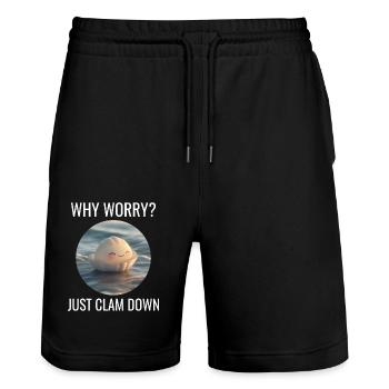 Clam Shell Seashells Collector Beachcomber Beach - Stanley/Stella Trainer Unisex Organic Jogging Shorts - black - Front - Nik (191cm) & Marisol (170cm)