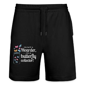 papillons papillons collectionneur d’insectes Entomologie - Short de jogging bio TRAINER Stanley/Stella unisexe - noir - Devant - Nik (191cm) & Marisol (170cm)